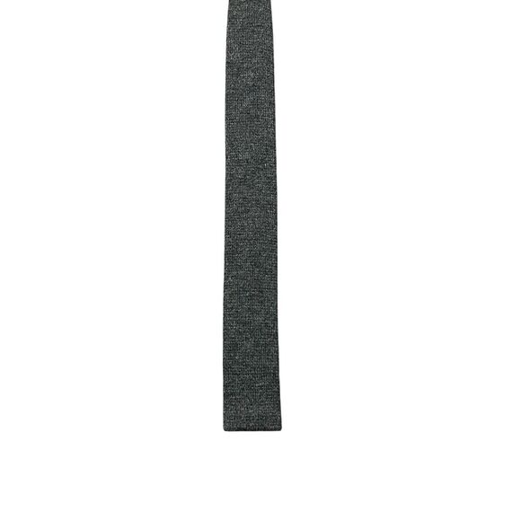 Suitsupply Flat Bottom Necktie 100% Wool Charcoal Gray Knit Preppy Minimalist - Picture 2 of 8